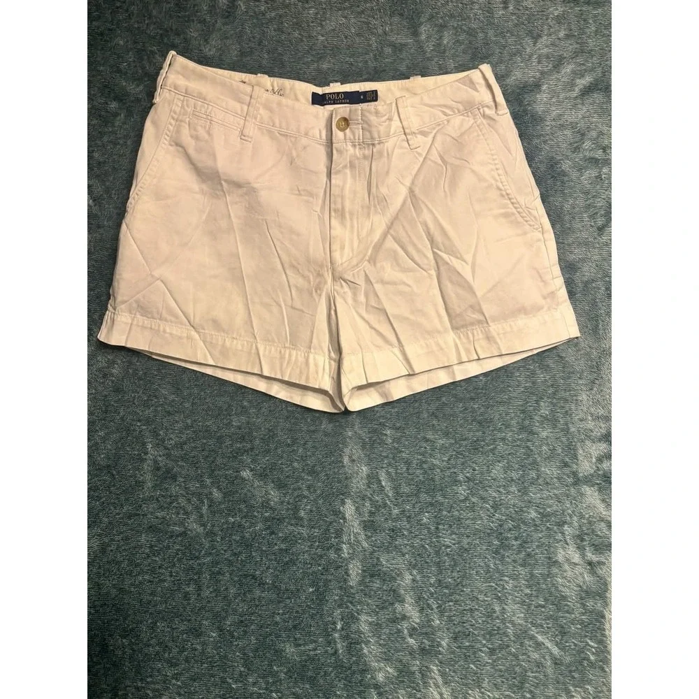 Polo Ralph Lauren Chino Shorts 100% Cotton 6 White Stained Classic